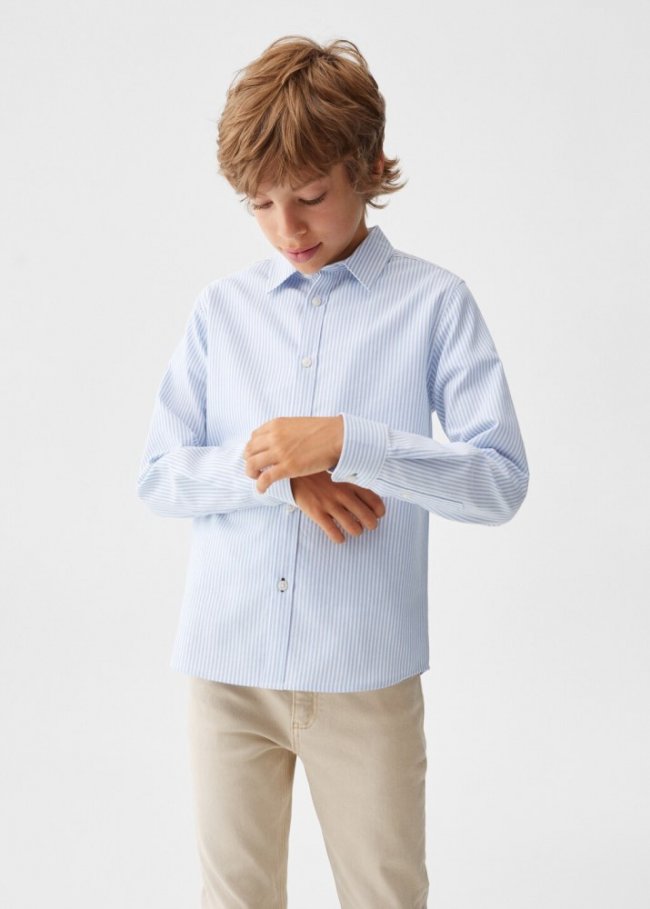 Mango Camisa vestir regular fit rayas - Azul