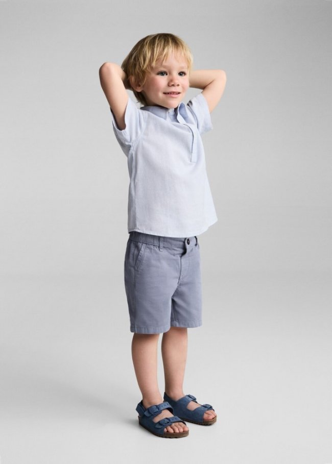 Mango Bermudas slim fit chino algodón - Azul