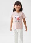 Mango Camiseta estampada Snoopy - Rosa