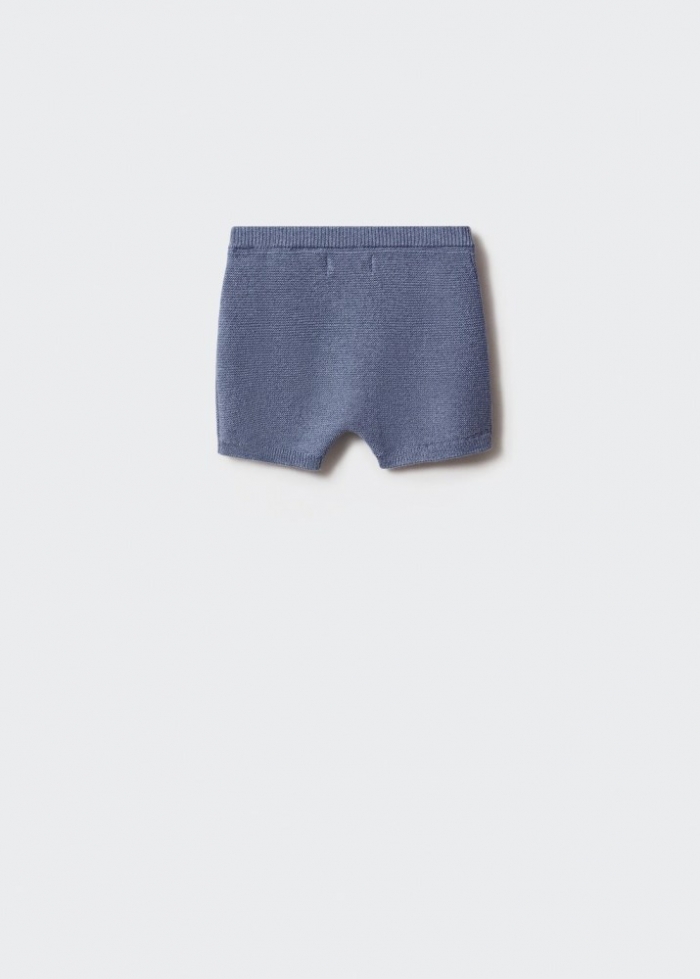 Mango Short algodón punto - Azul