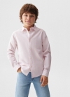 Mango Camisa Oxford rayas - Rosa