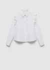 Mango Camisa algodón volantes - Blanco