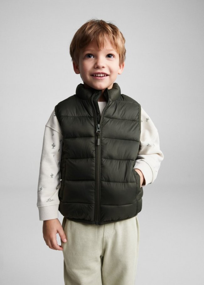 Mango Chaleco acolchado - Khaki
