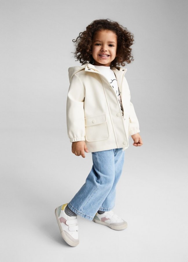 Mango Chaqueta impermeable capucha - Crudo