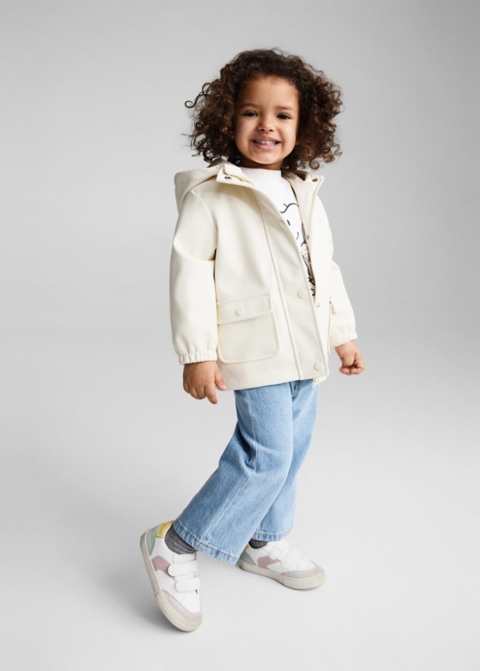 Mango Chaqueta impermeable capucha - Crudo