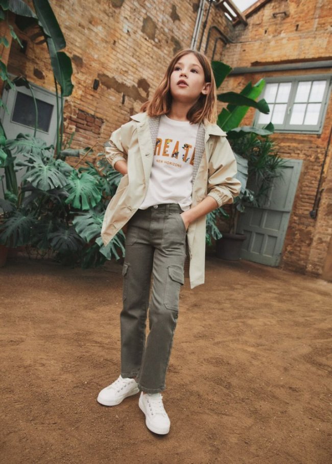 Mango Jeans cargo bolsillos - Khaki