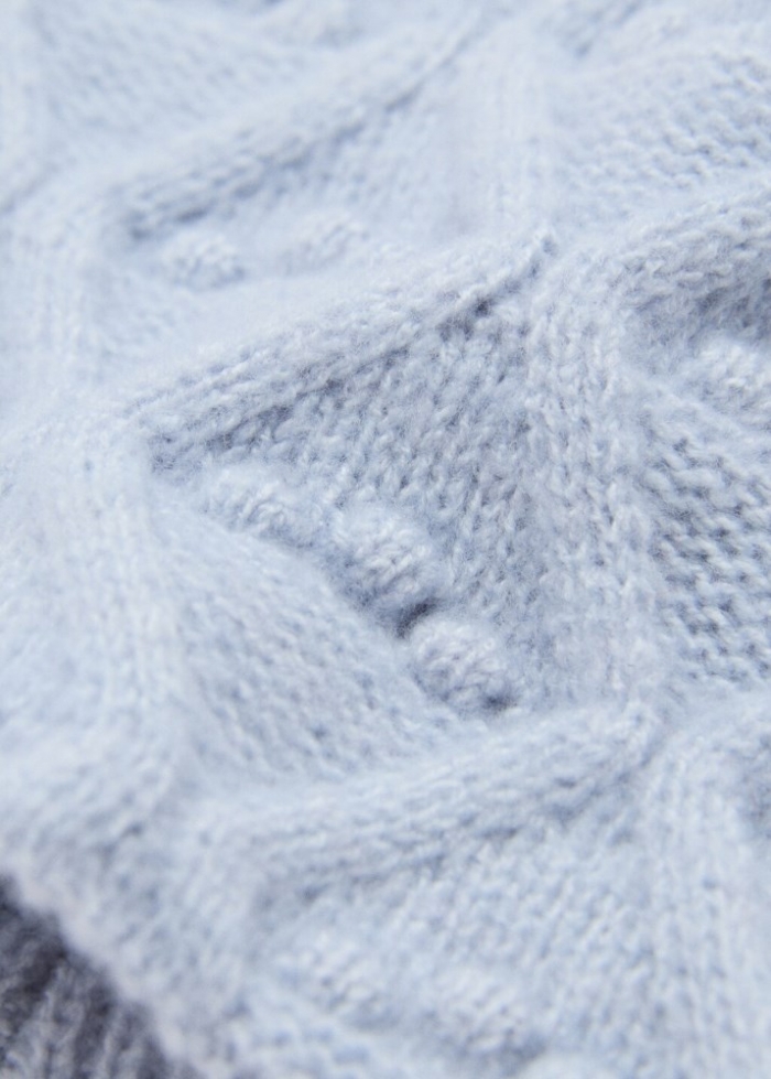 Mango Bufanda punto trenzado - Azul celeste
