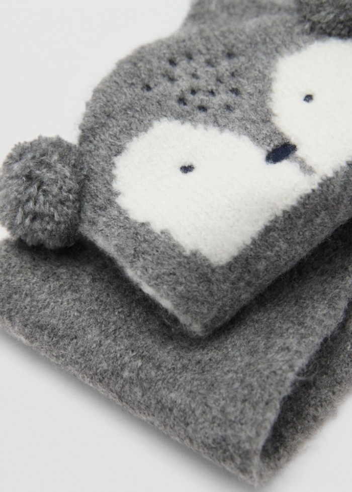 Mango Bufanda mapache - Gris