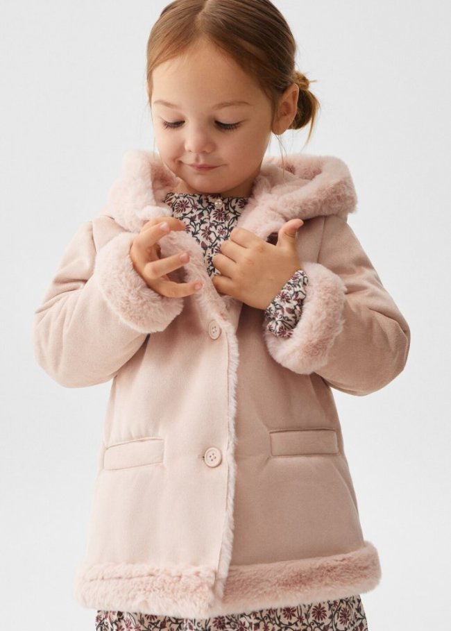 Mango Abrigo doble faz - Rosa pastel