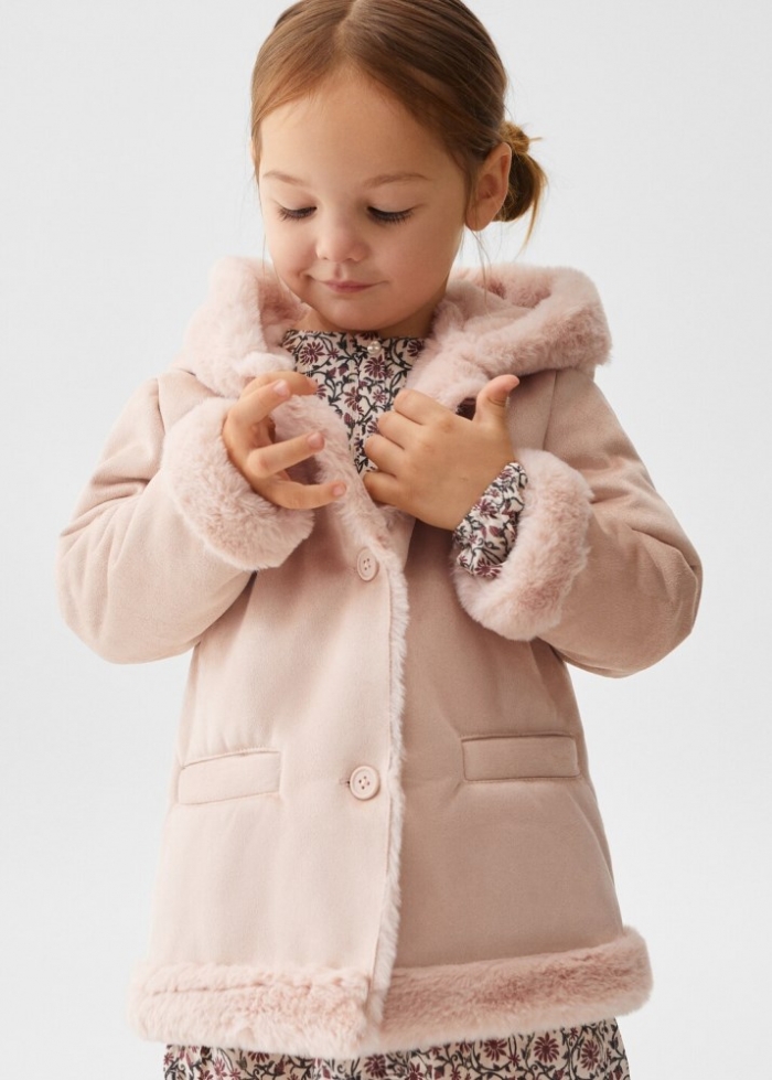 Mango Abrigo doble faz - Rosa pastel
