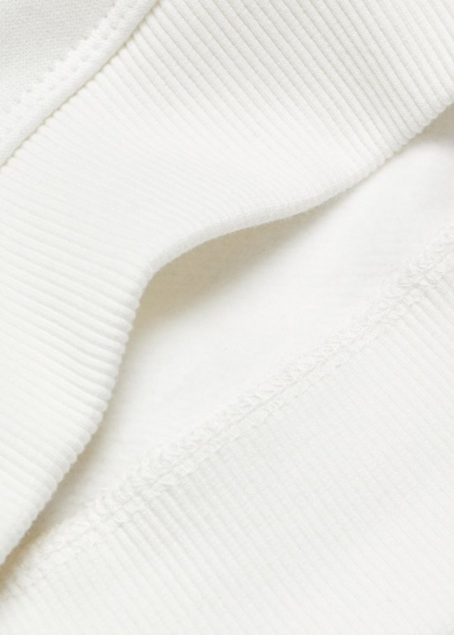 Mango Sudadera algodón detalle bordado - Blanco roto