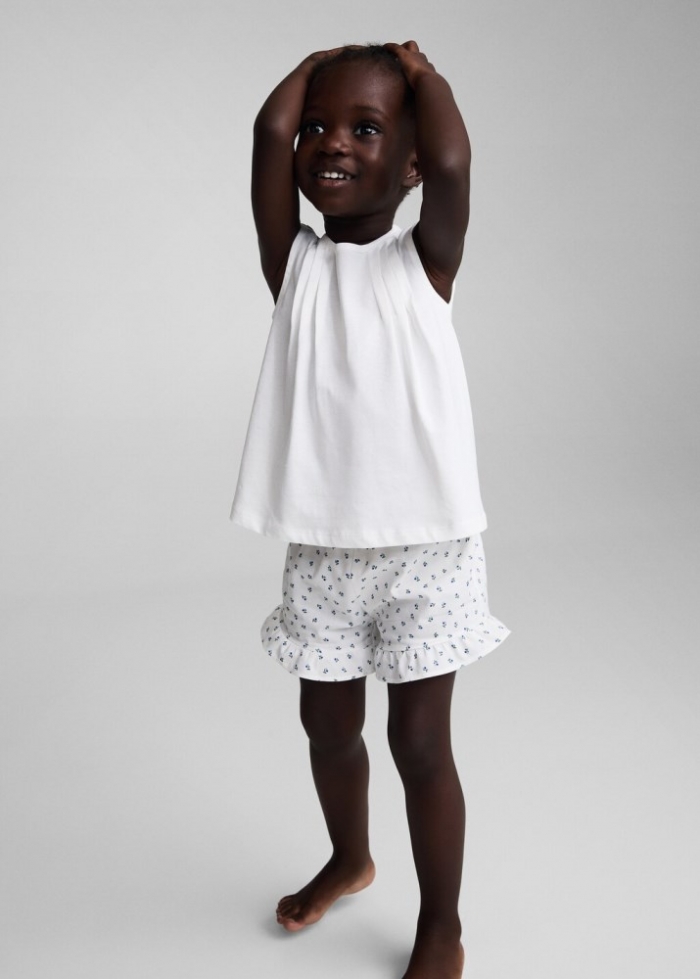 Mango Pijama corto estampado - Blanco roto