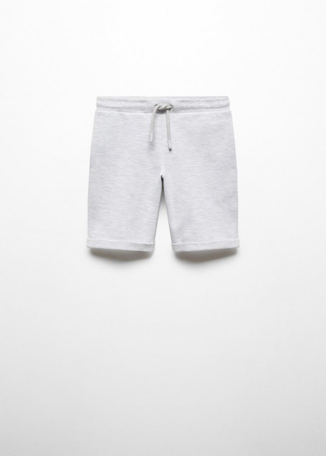 Mango Bermudas algodón cintura elástica - Gris medio vigoré