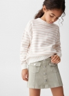 Mango Jersey rayas algodón - Rosa claro