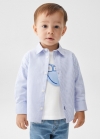 Mango Camisa vestir regular fit rayas - Azul