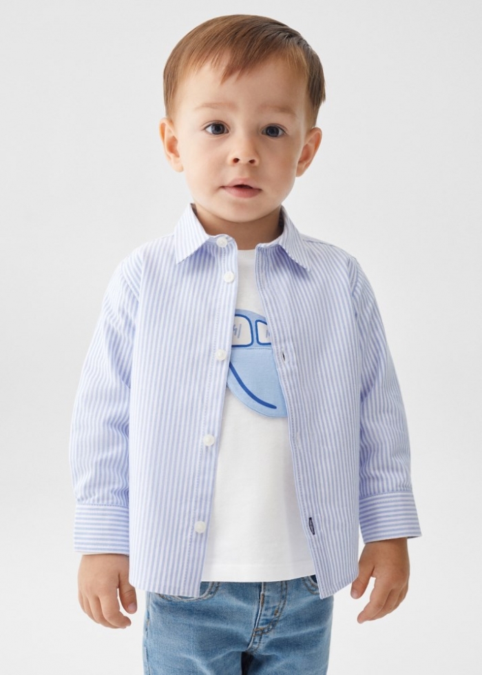 Mango Camisa vestir regular fit rayas - Azul