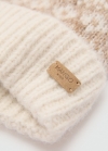 Mango Gorro jacquard pompón - Crudo