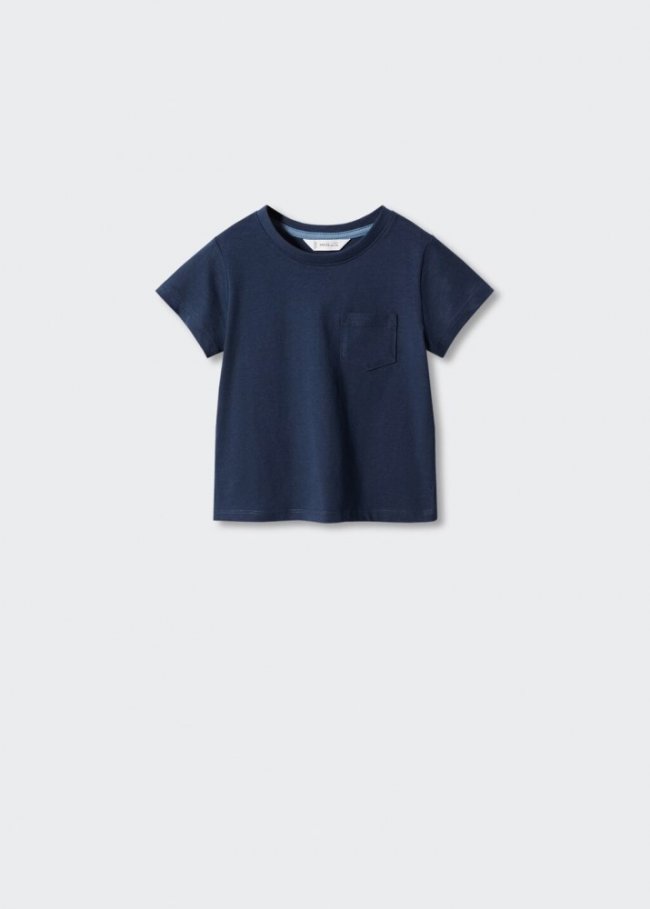 Mango Camiseta algodón - Azul marino oscuro