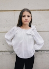 Mango Blusa rayas lazo - Blanco roto