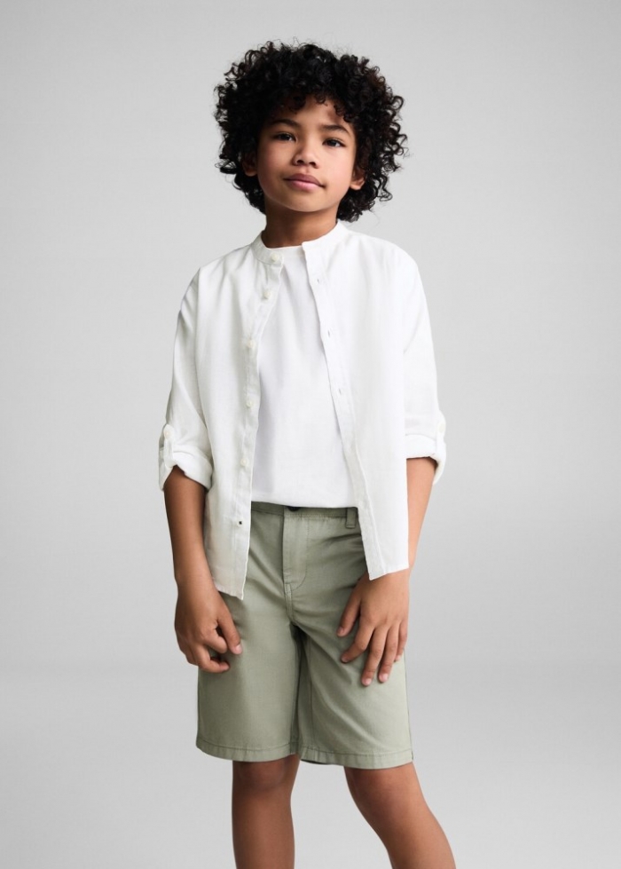 Mango Bermudas slim fit chino algodón - Oliva