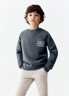 Mango Sudadera algodón mensaje - Verde