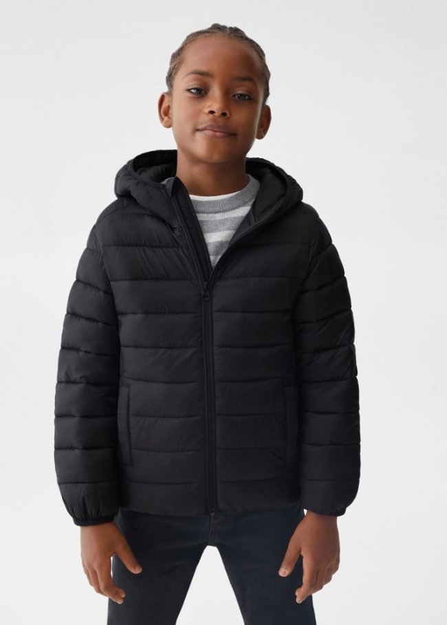 Mango Anorak acolchado capucha - Negro