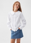 Mango Camisa cuello babydoll - Blanco