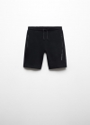 Mango Bermudas cintura elástica - Negro