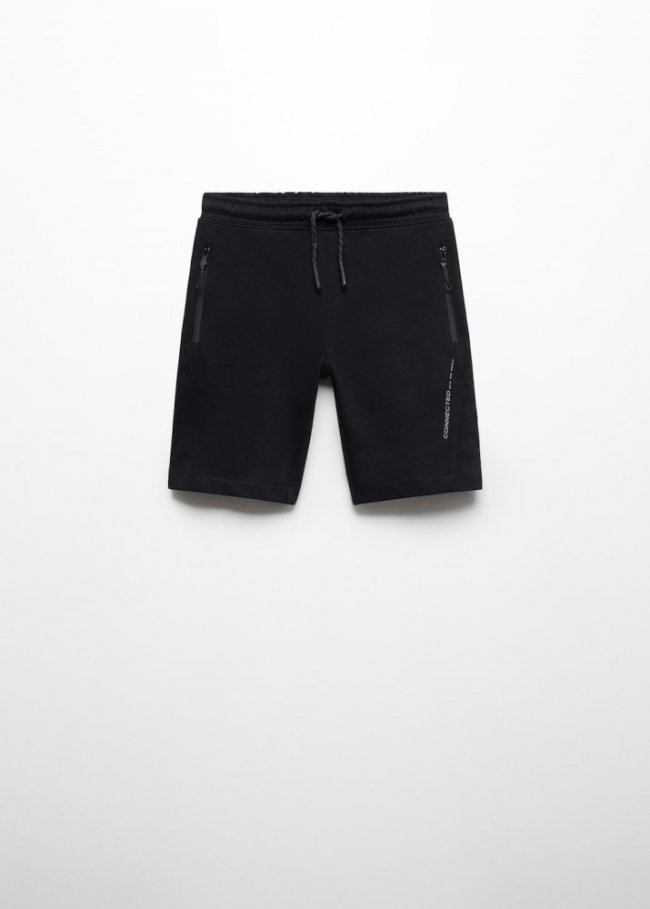 Mango Bermudas cintura elástica - Negro