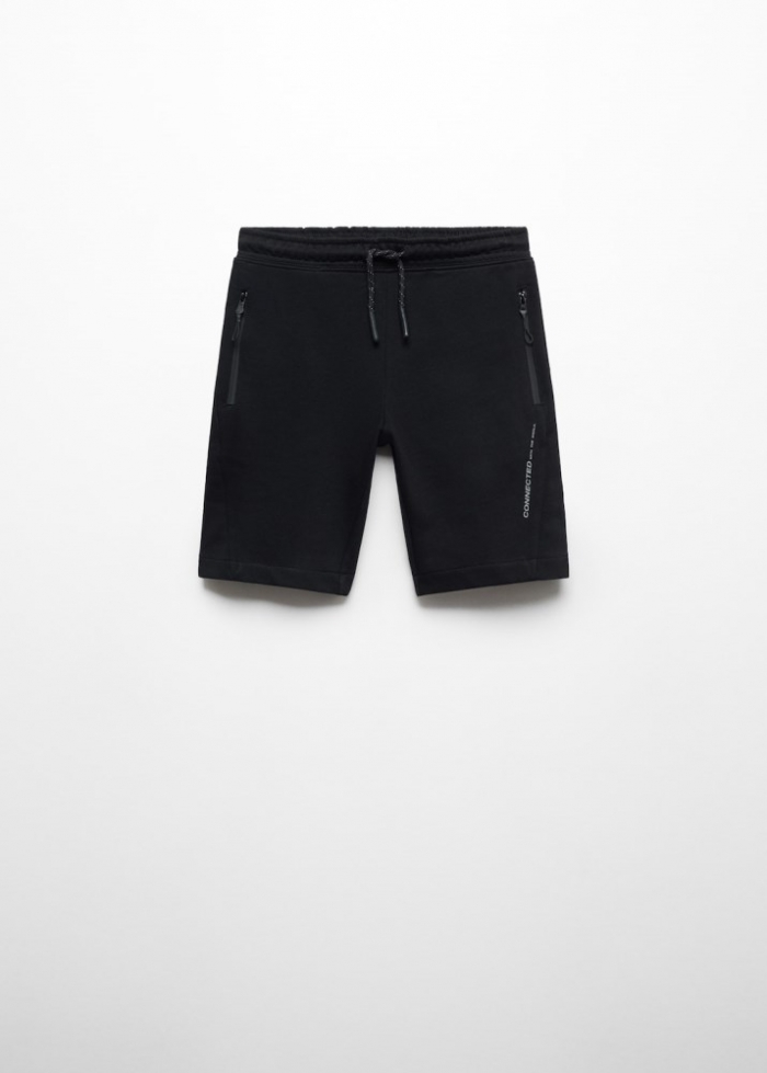 Mango Bermudas cintura elástica - Negro