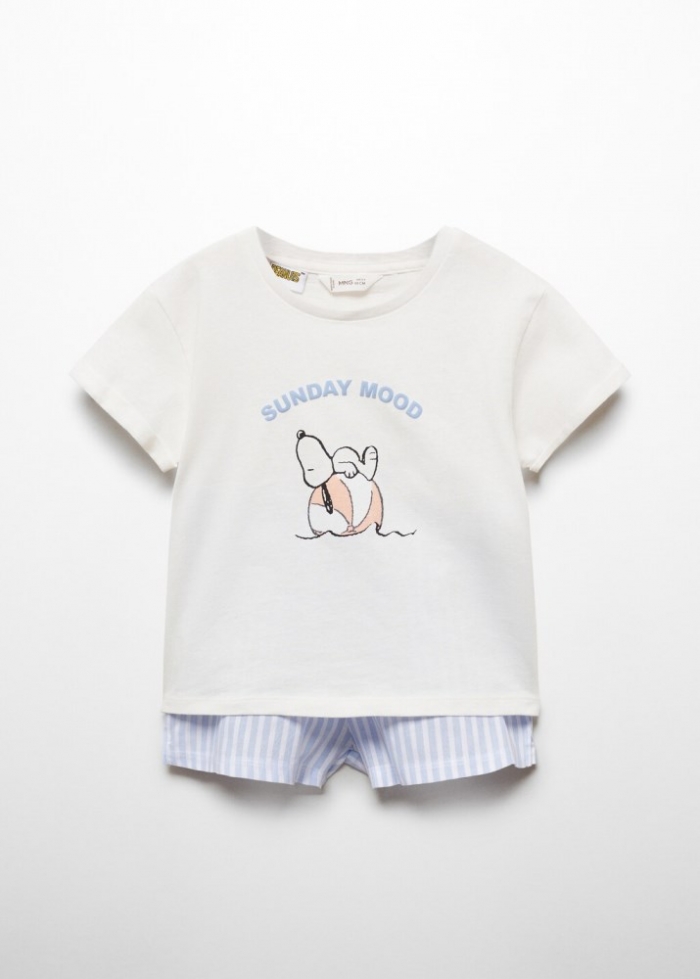 Mango Pijama corto Snoopy - Azul celeste