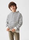 Mango Sudadera rayas capucha - Blanco roto