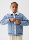 Mango Chaqueta vaquera borreguito - Azul medio
