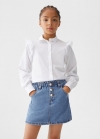 Mango Falda denim paperbag - Azul medio