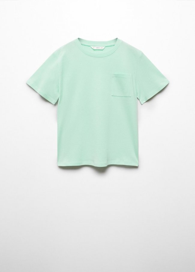 Mango Camiseta básica algodón - Verde pastel