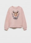 Mango Sudadera algodón estampada - Rosa