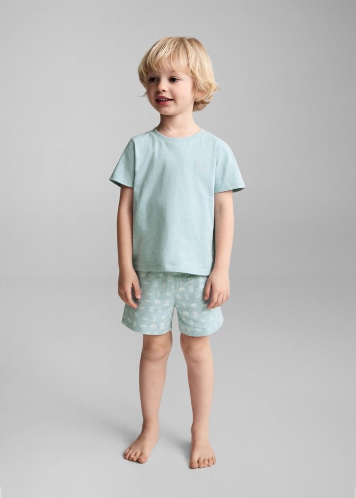 Mango Pijama corto estampado - Verde agua