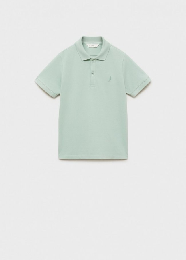 Mango Polo 100% algodón - Verde agua