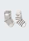 Mango Pack 2 calcetines estampados - Gris