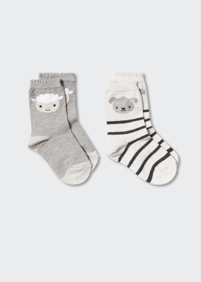 Mango Pack 2 calcetines estampados - Gris