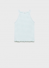Mango Camiseta tirantes rayas - Verde agua