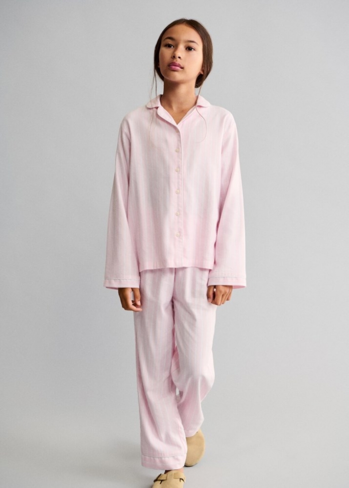 Mango Pijama largo rayas - Rosa
