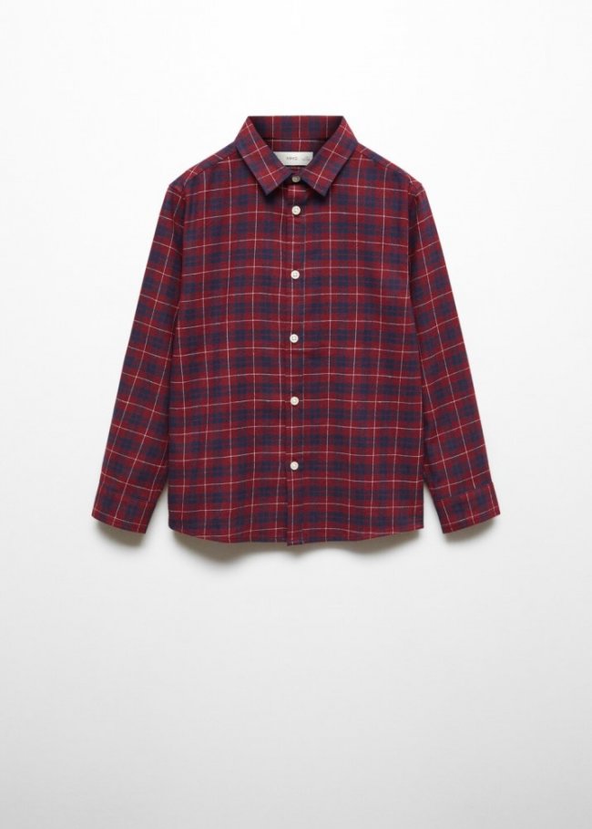 Mango Camisa regular fit cuadros - Rojo medio