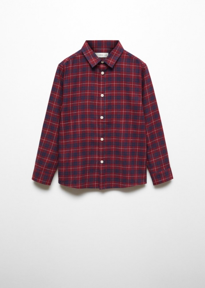 Mango Camisa regular fit cuadros - Rojo medio