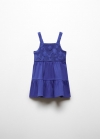 Mango Vestido bordado volantes - Azul eléctrico