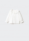 Mango Blusa bordada algodón - Blanco roto