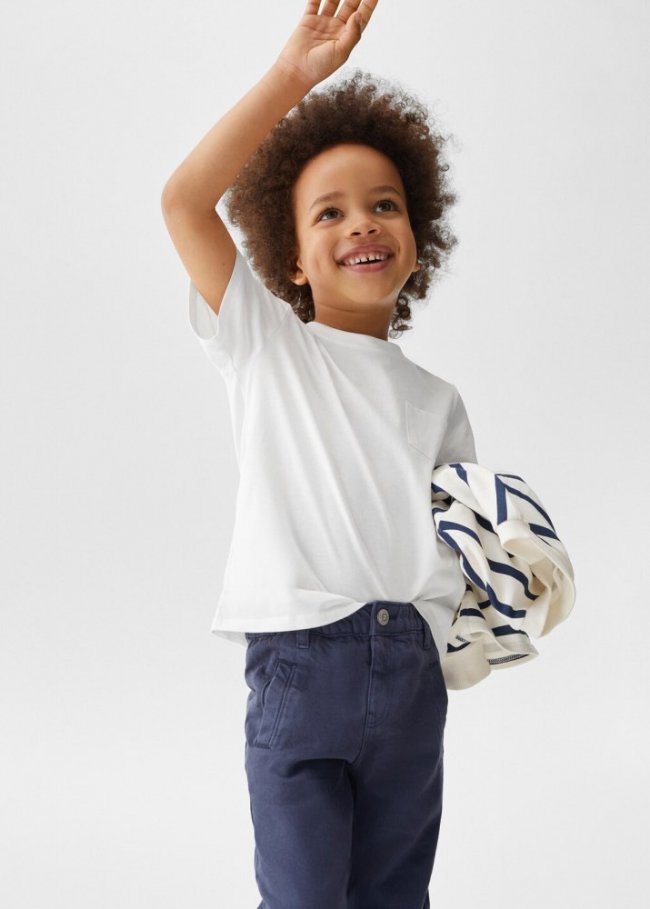 Mango Camiseta algodón - Blanco roto