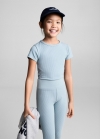 Mango Leggings canalé algodón - Azul celeste