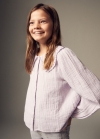 Mango Blusa cuello babydoll - Morado claro/pastel