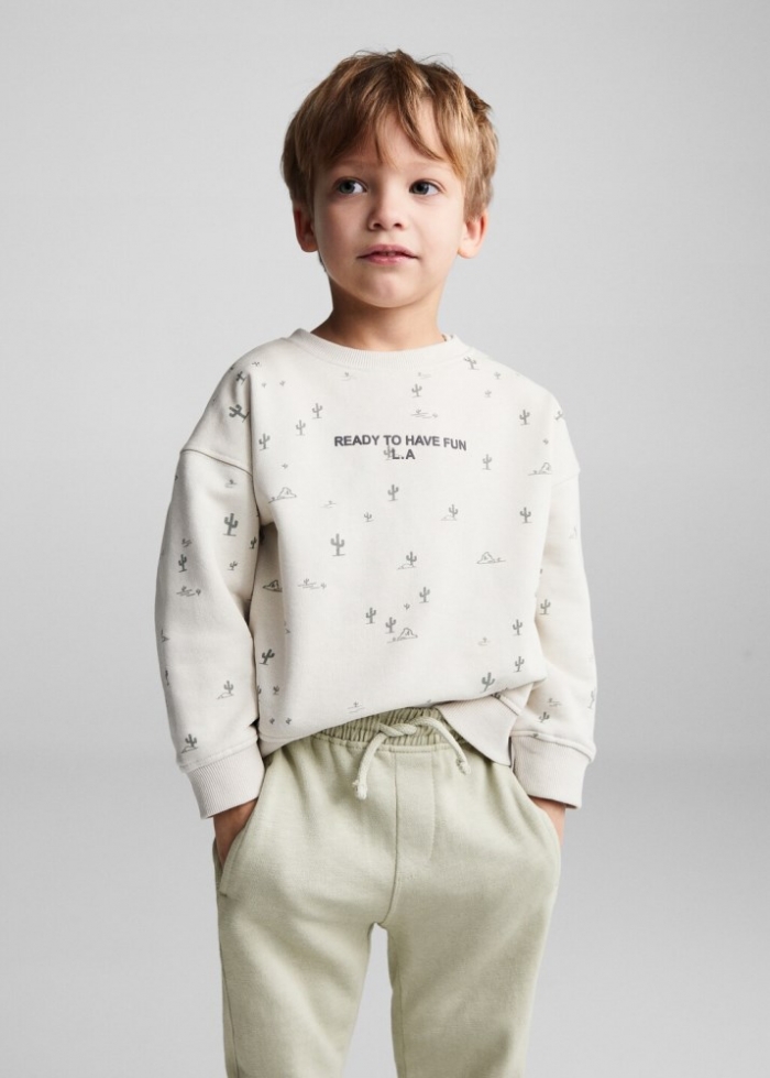 Mango Pantalón jogger algodón - Verde